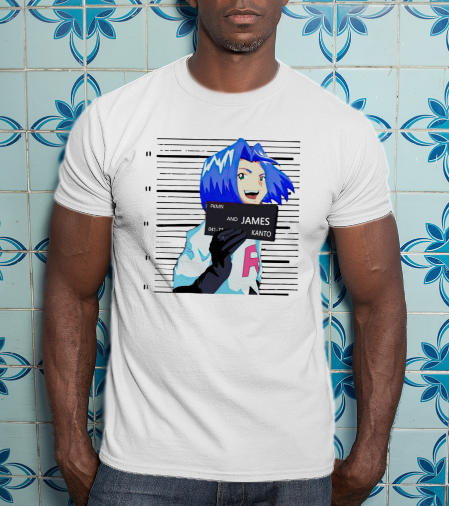 Team Rocket James Mugshot Pokemon Character Image T-Shirt