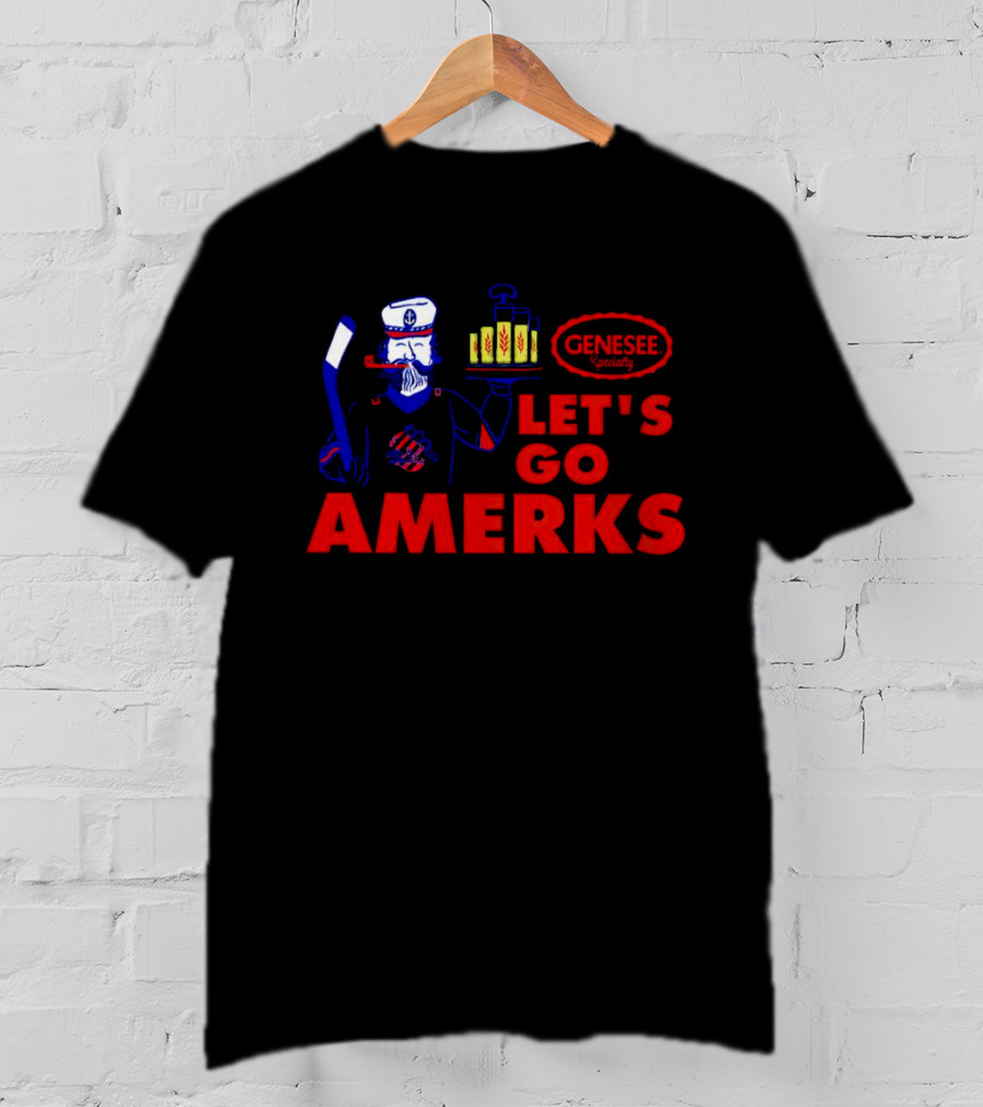 Let's Go Amerks Genesee Specialty Hockey Beer Sailor T-Shirt