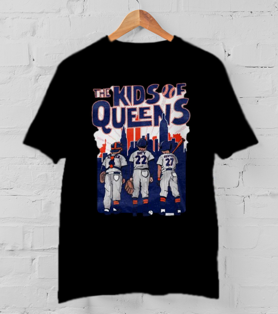 The Kids Of Queens Baseball Team Skyline T-Shirt