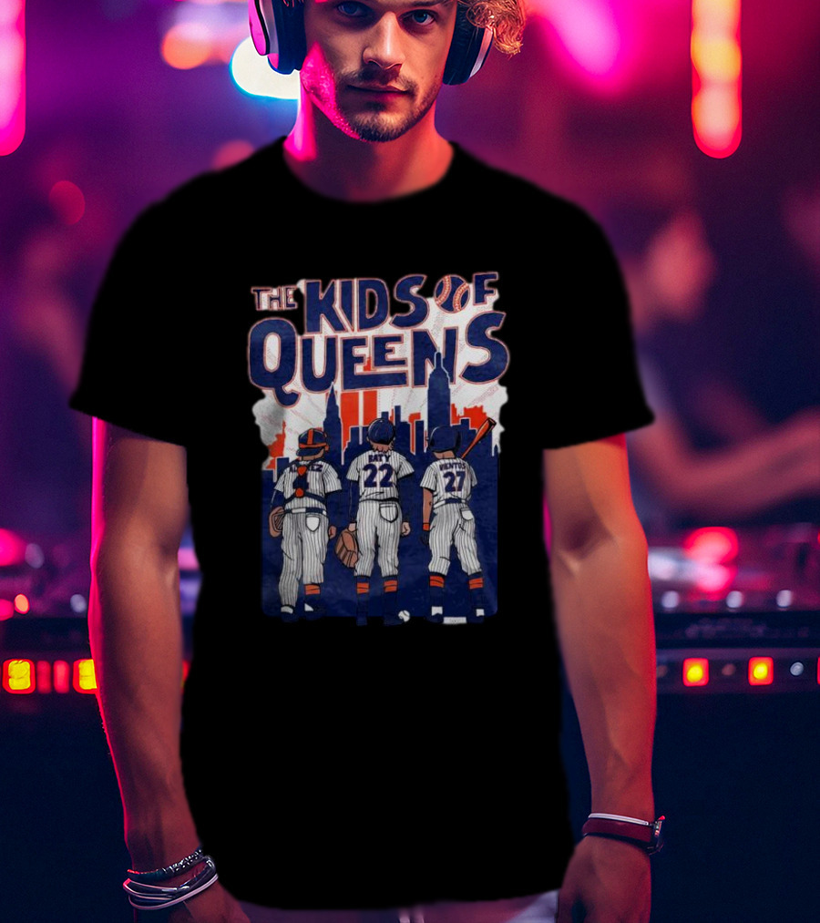 The Kids Of Queens Baseball Team Skyline T-Shirt