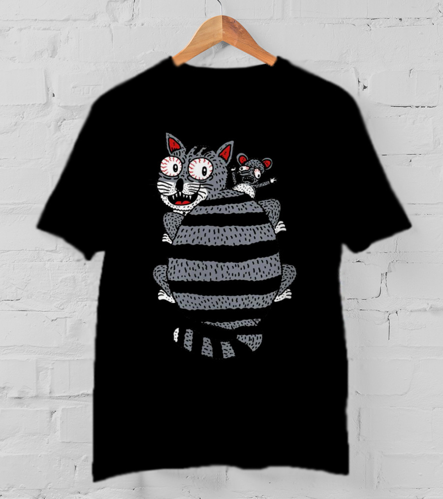 Ugly Cat And Mouse By Hexyeah T-Shirt