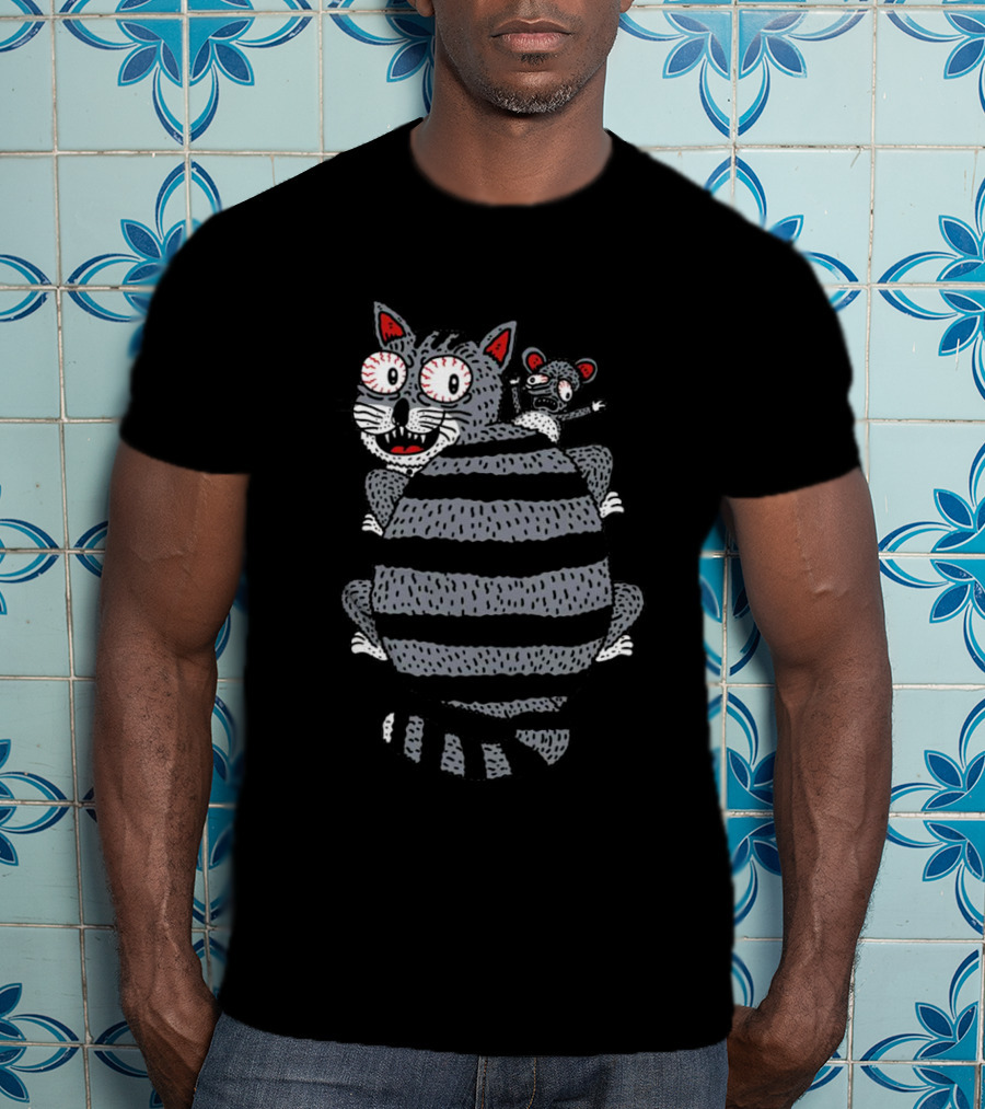Ugly Cat And Mouse By Hexyeah T-Shirt