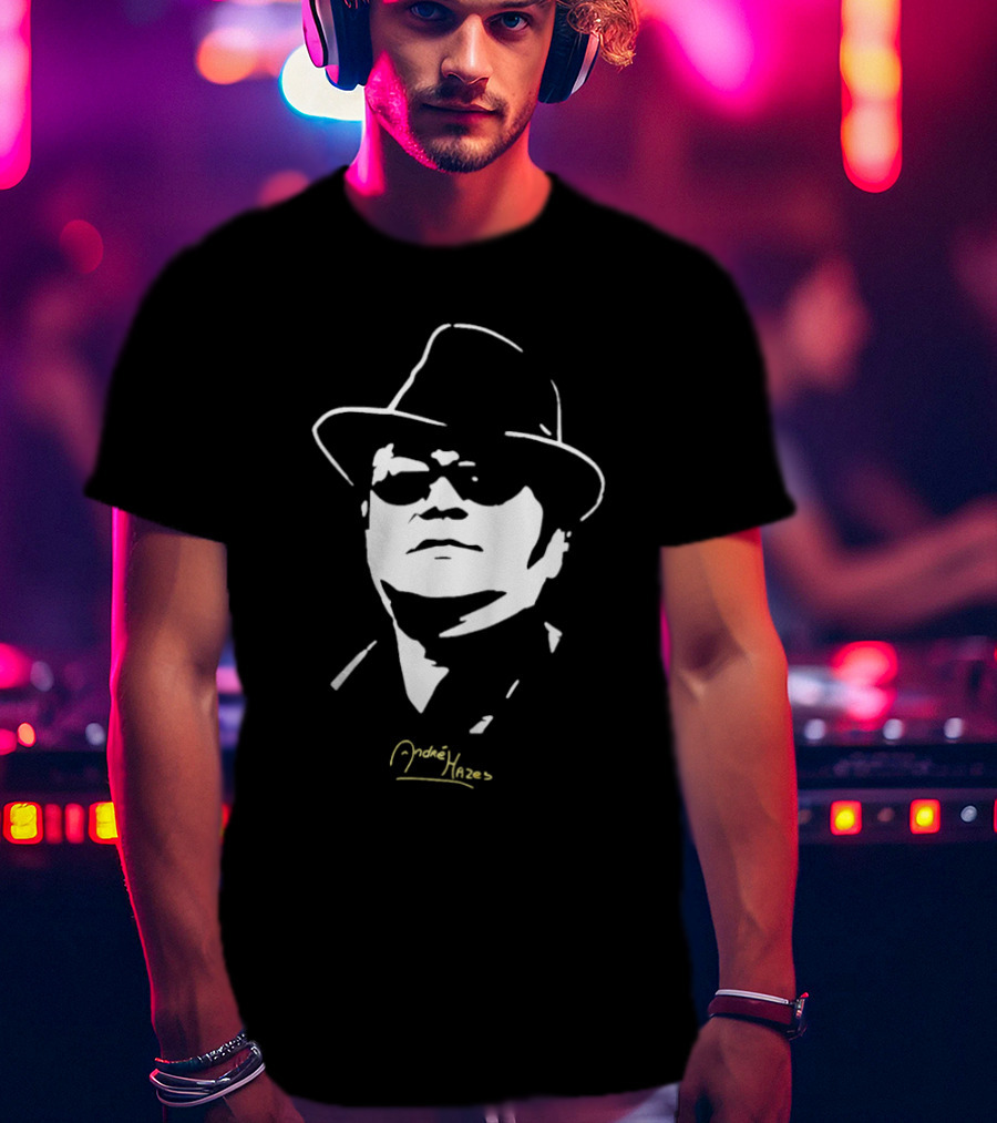 Andre Hazes Monochrome Fedora Sunglasses T-Shirt