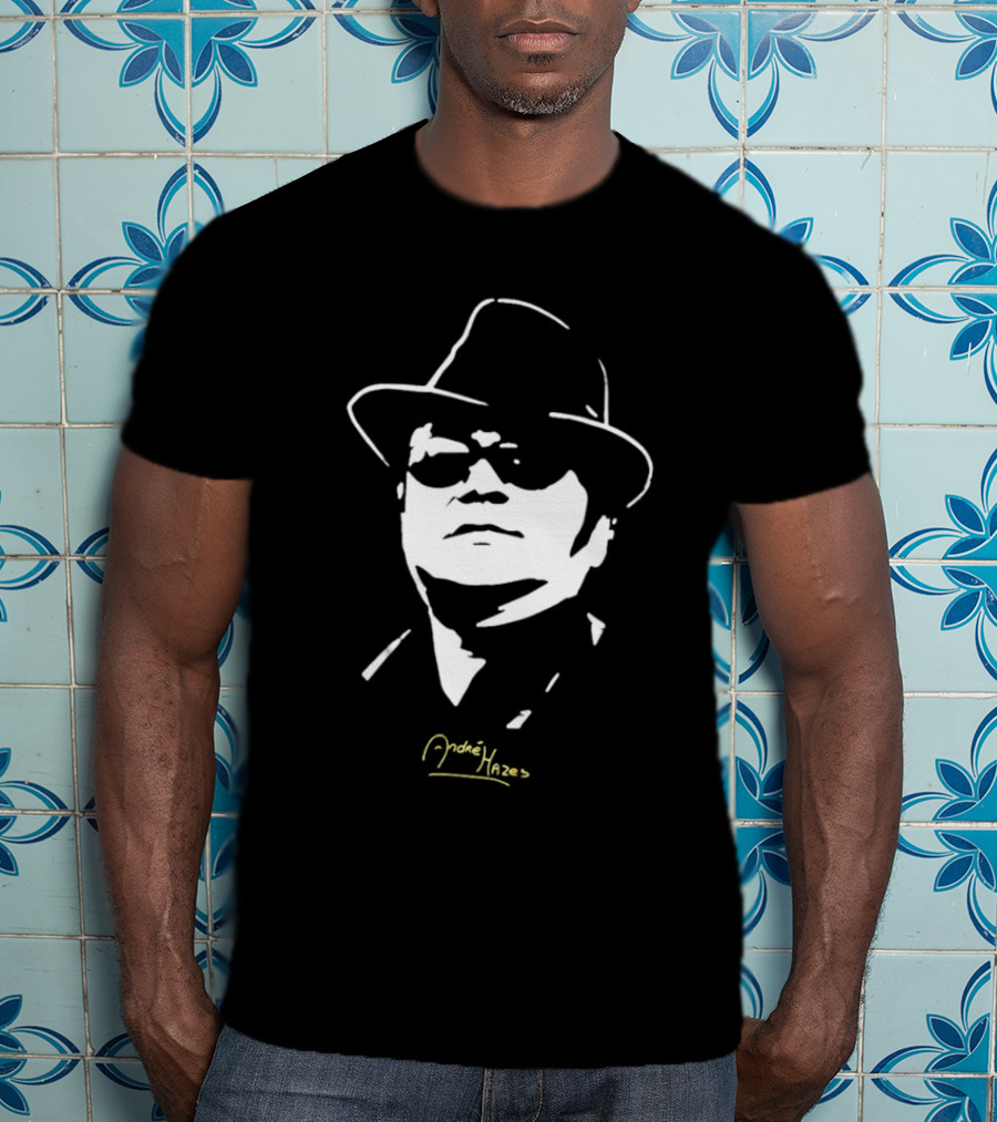 Andre Hazes Monochrome Fedora Sunglasses T-Shirt