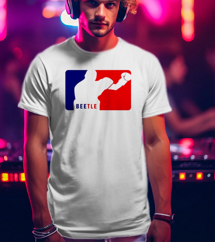 Beetle Boxing Silhouette In Red And Blue NBA T-Shirt