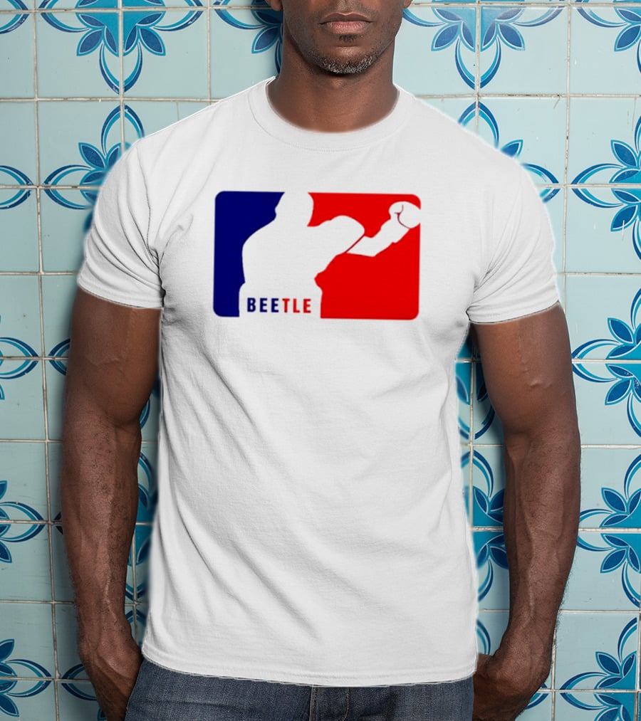 Beetle Boxing Silhouette In Red And Blue NBA T-Shirt
