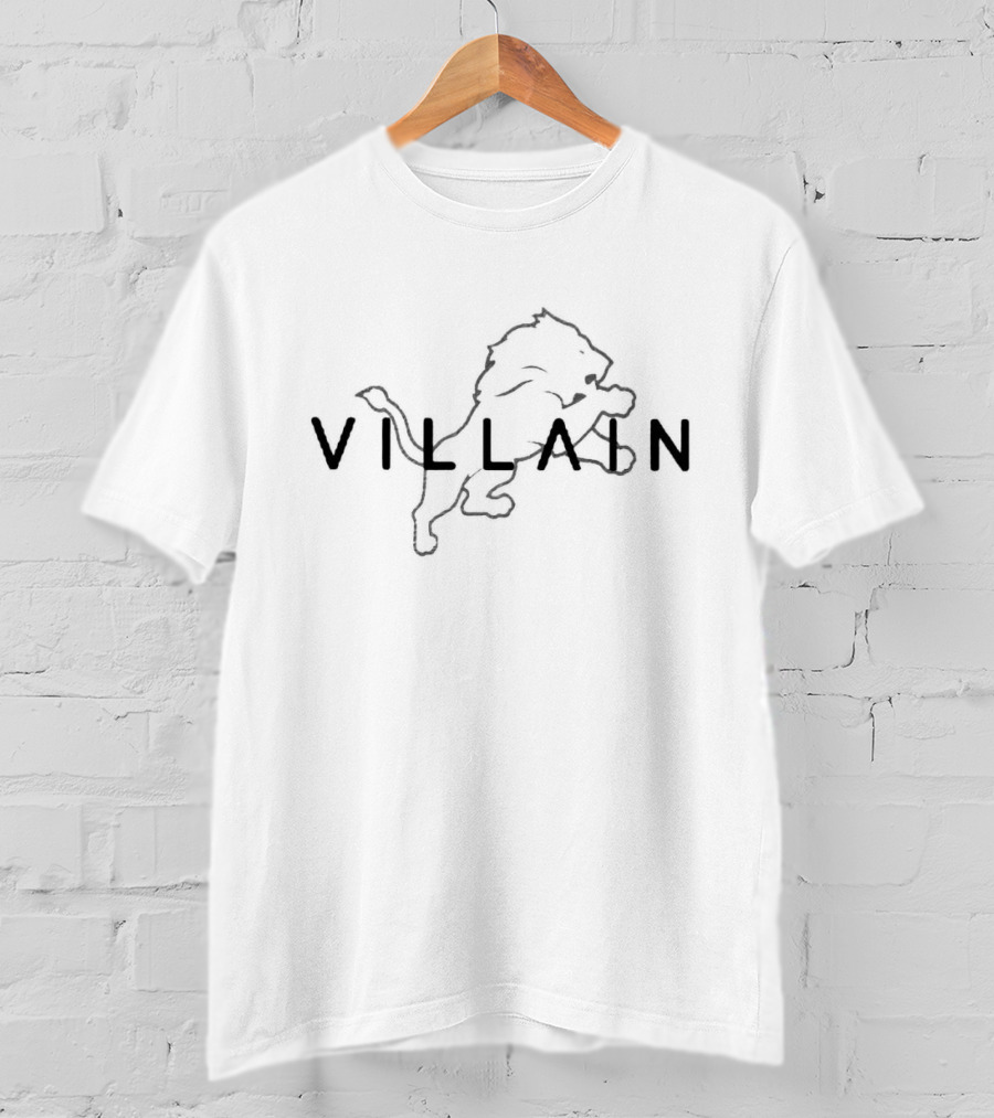 Detroit Lions Villain Iconic Dark Lion Motif T-Shirt