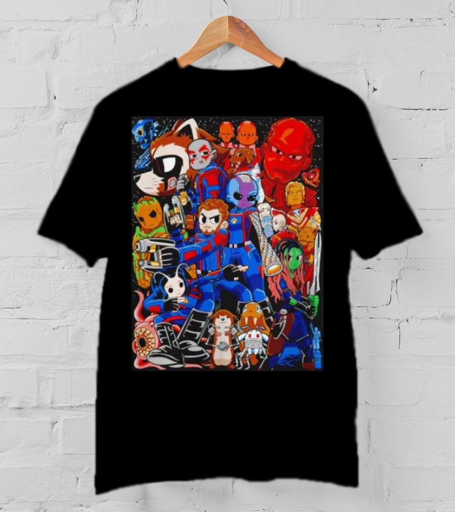 Guardians Of The Galaxy Galactic Pilgrim Cartoon Characters Ensemble T-Shirt