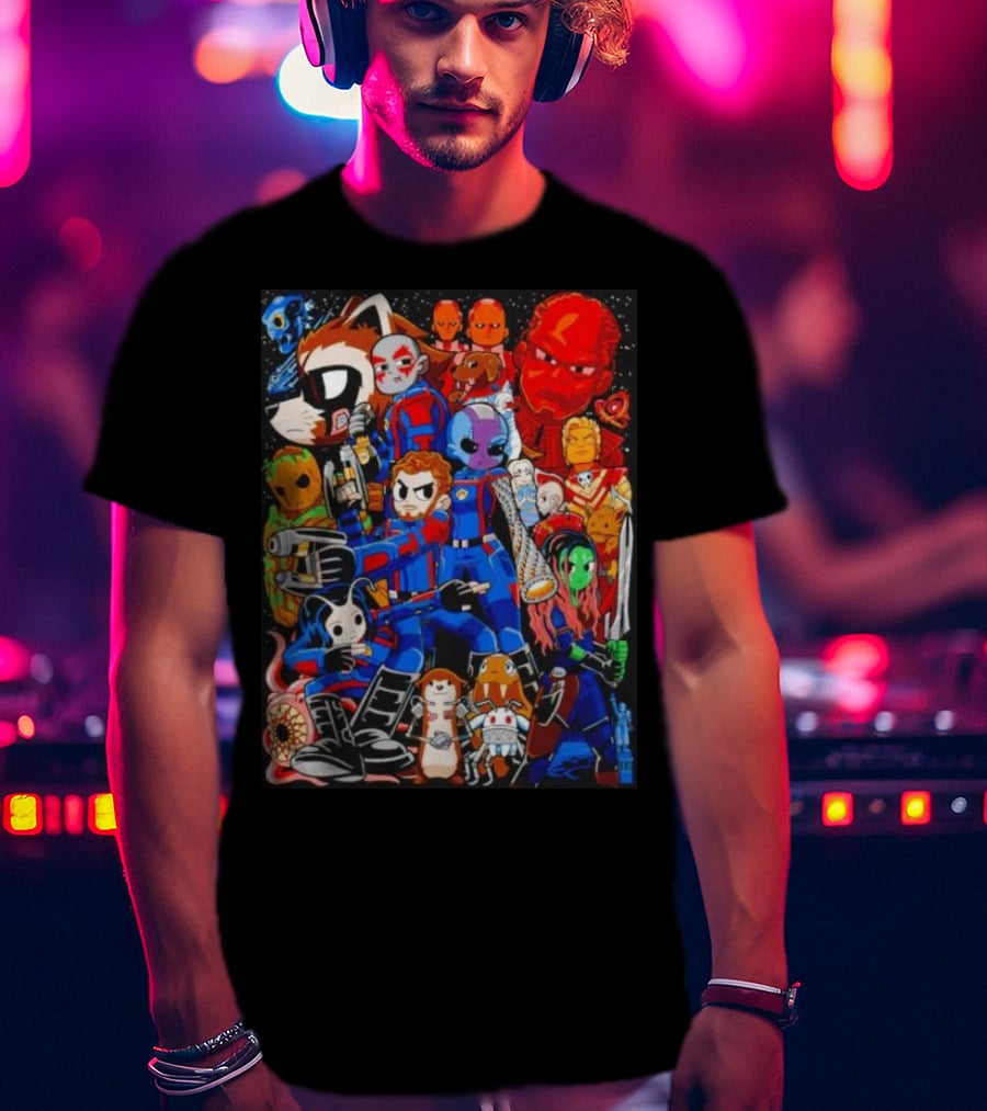 Guardians Of The Galaxy Galactic Pilgrim Cartoon Characters Ensemble T-Shirt