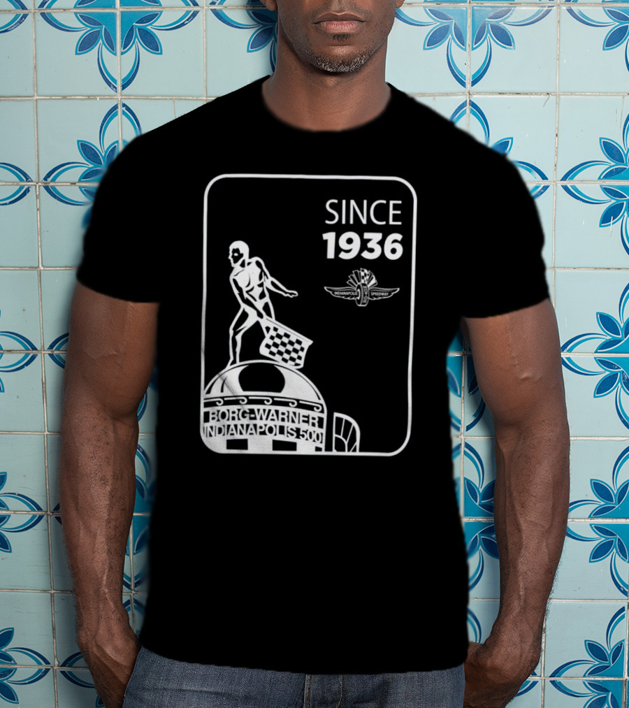 Since 1936 Borg Warner Indianapolis 500 Wing Wheel Flag Trophy T-Shirt