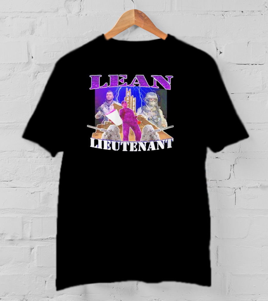 LEAN LIEUTENANT Soldiers With Lightning Background T-Shirt