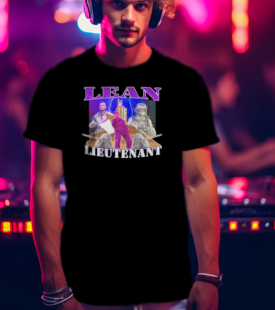 LEAN LIEUTENANT Soldiers With Lightning Background T-Shirt