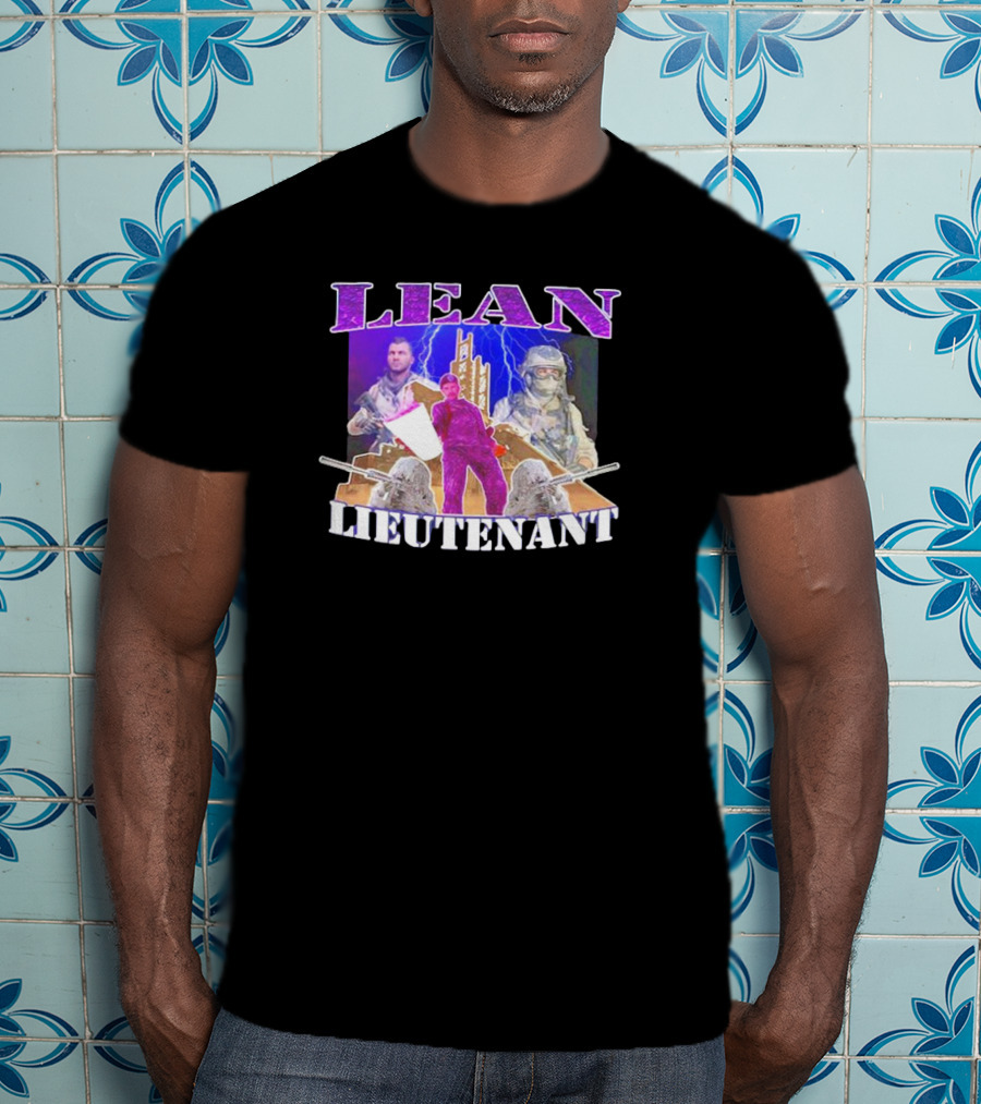 LEAN LIEUTENANT Soldiers With Lightning Background T-Shirt