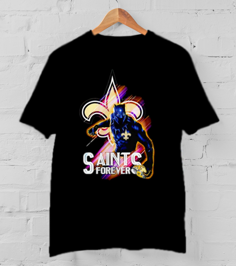 New Orleans Saints Black Panther Saints Forever Fleur De Lis T-Shirt