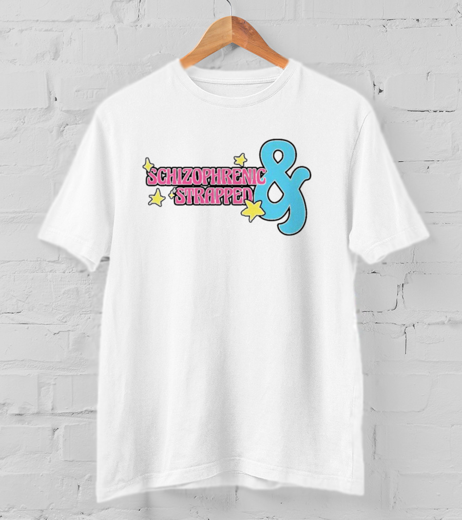 Schizophrenic And Strapped Retro Starry T-Shirt