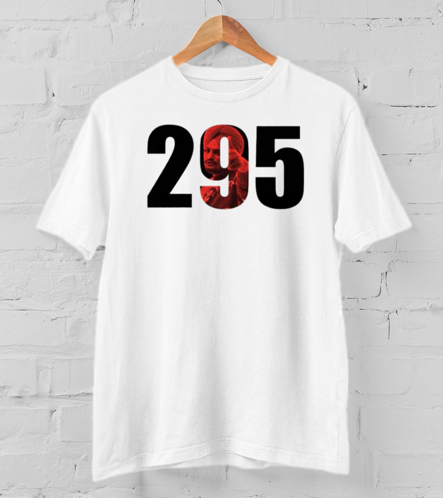 Sidhu Moose Wala 295 Black And Red T-Shirt