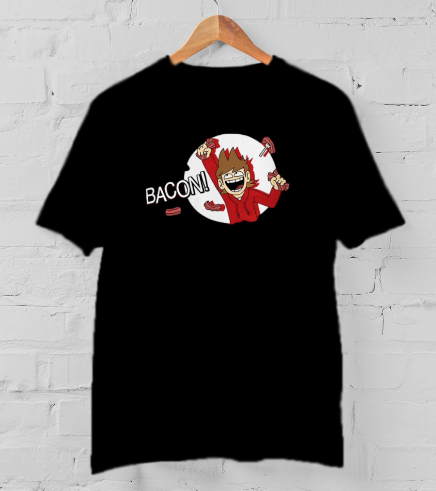 Tord Enthusiastic Bacon Celebration Cartoon T-Shirt