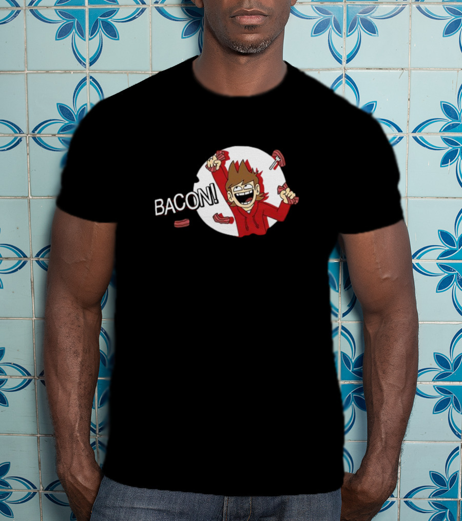 Tord Enthusiastic Bacon Celebration Cartoon T-Shirt