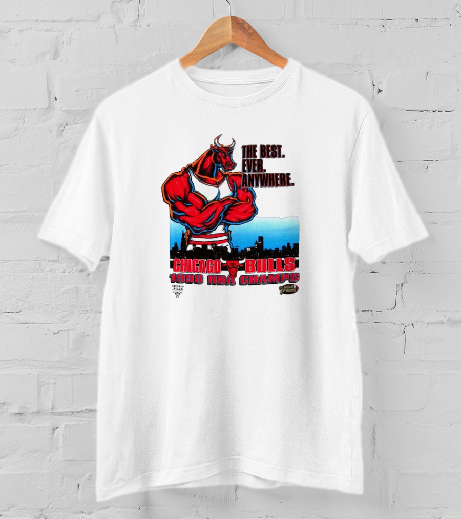 Chicago Bulls 1996 NBA Champs The Best Ever Anywhere Bulls United Center Skyline T-Shirt