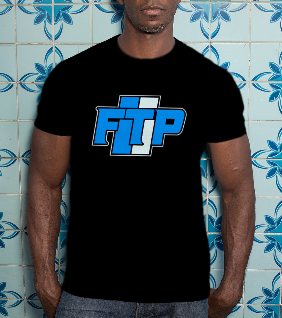 Detroit Lions FTP Blue And White T-Shirt