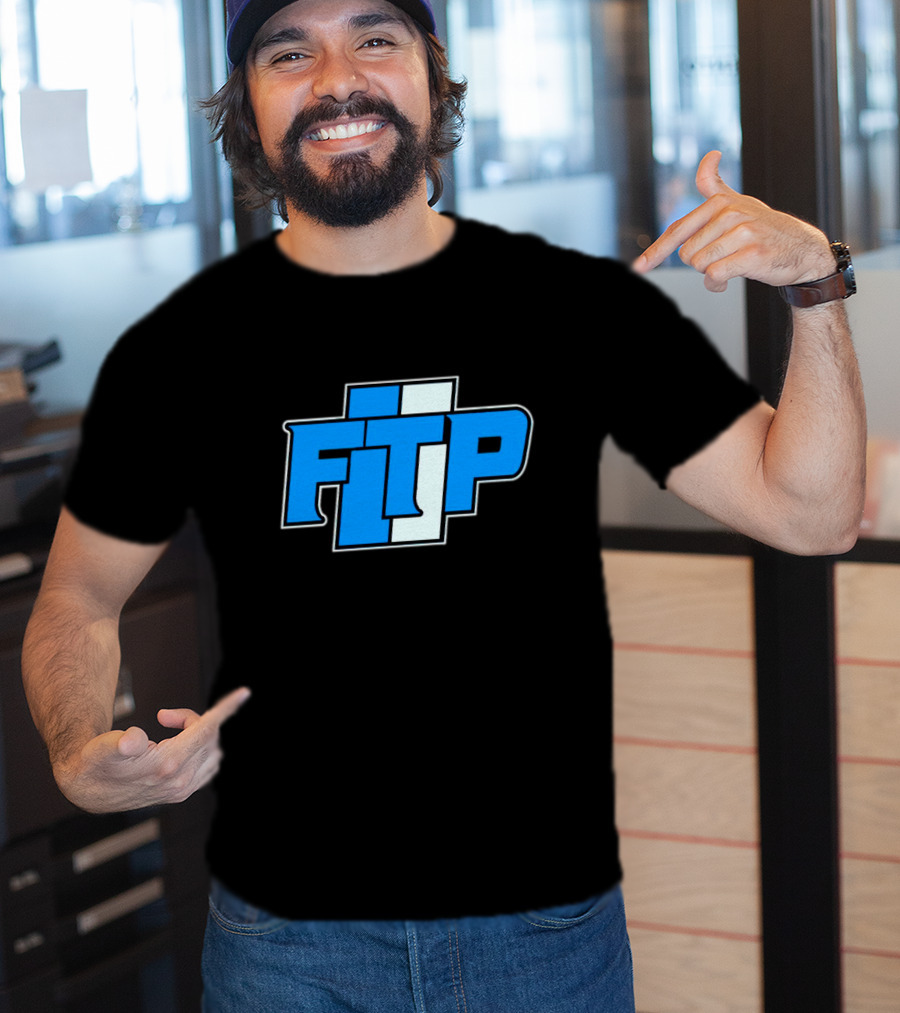 Detroit Lions FTP Blue And White T-Shirt