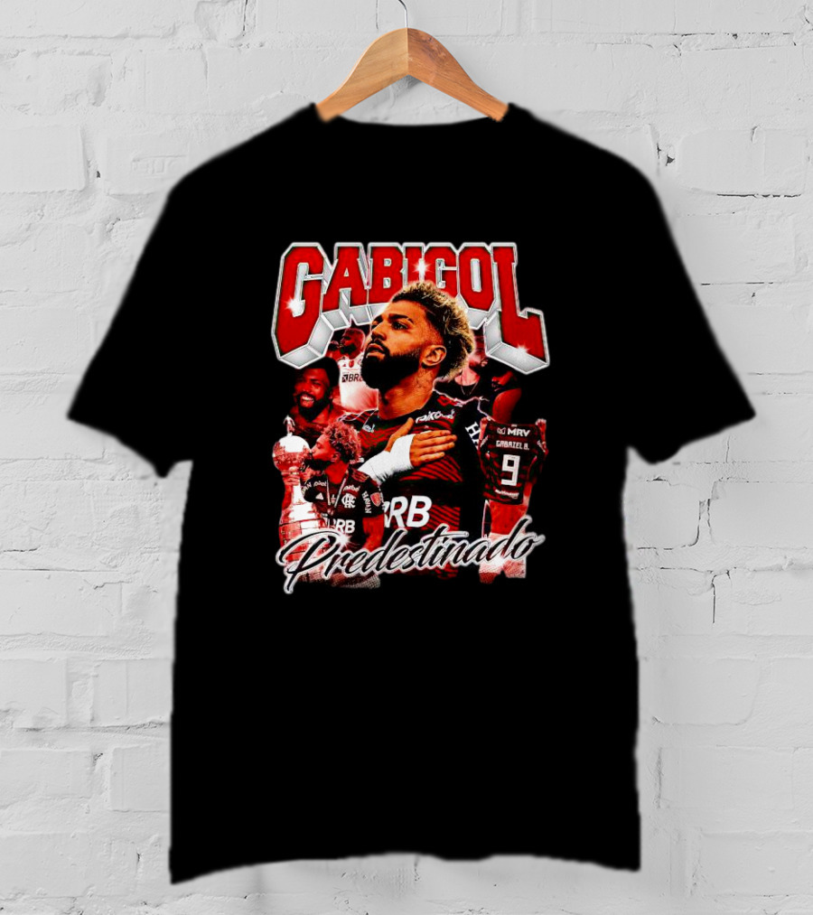 Gabigol Predestinado Flamengo Trophy Celebration Collage T-Shirt