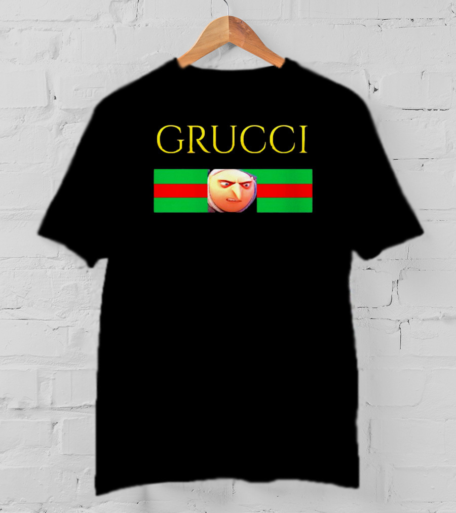 Grucci Meme Essential Minions Gru Face Red Green Stripe T-Shirt