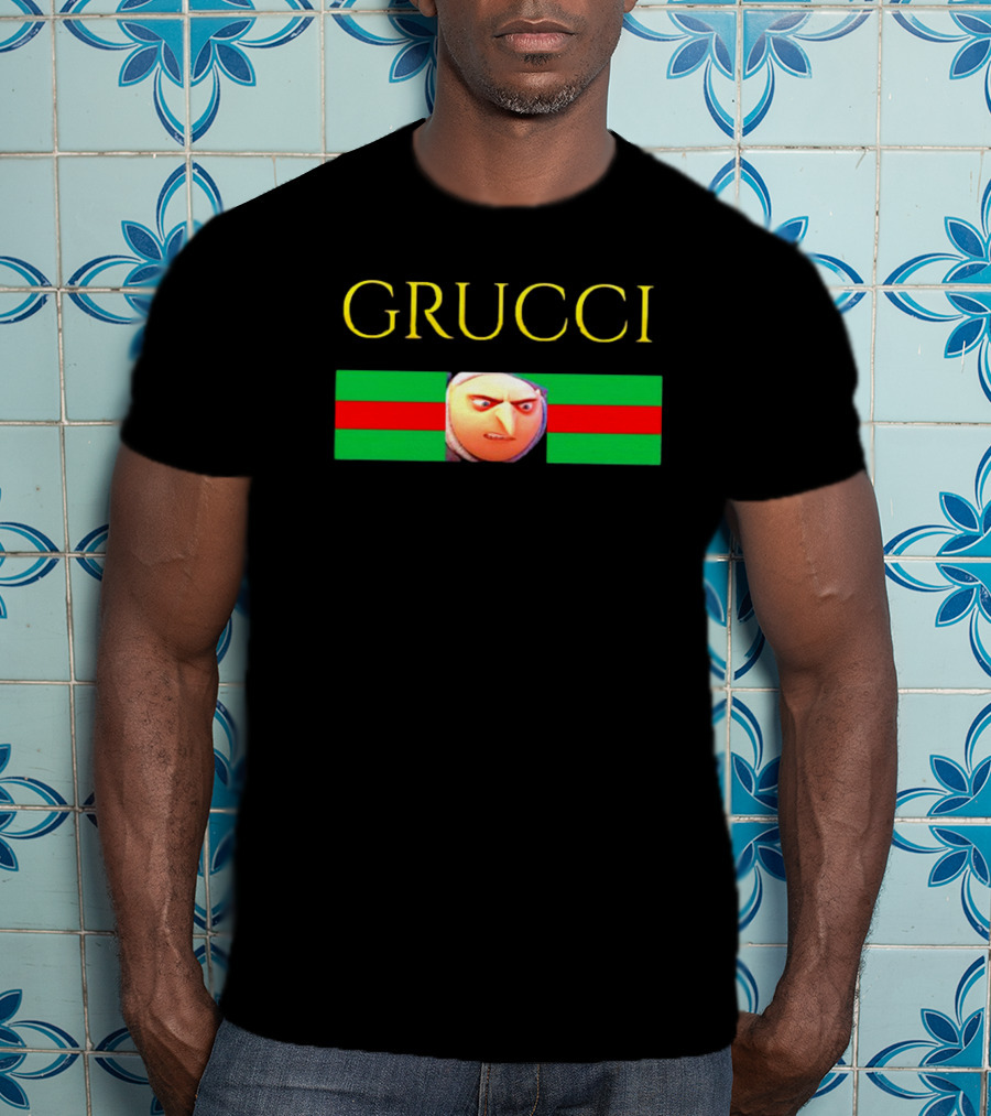 Grucci Meme Essential Minions Gru Face Red Green Stripe T-Shirt