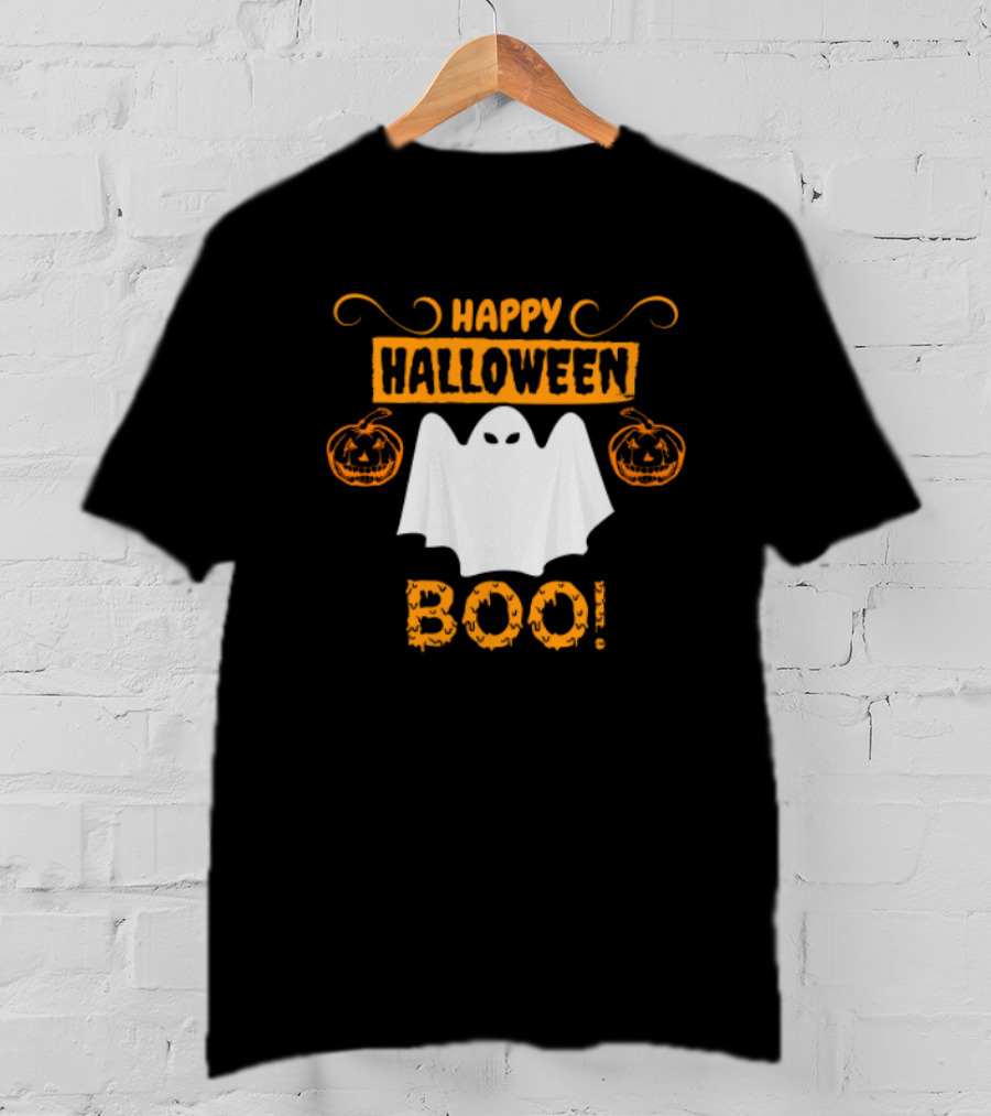Happy Halloween Boo Ghost And Pumpkins Fun T-Shirt