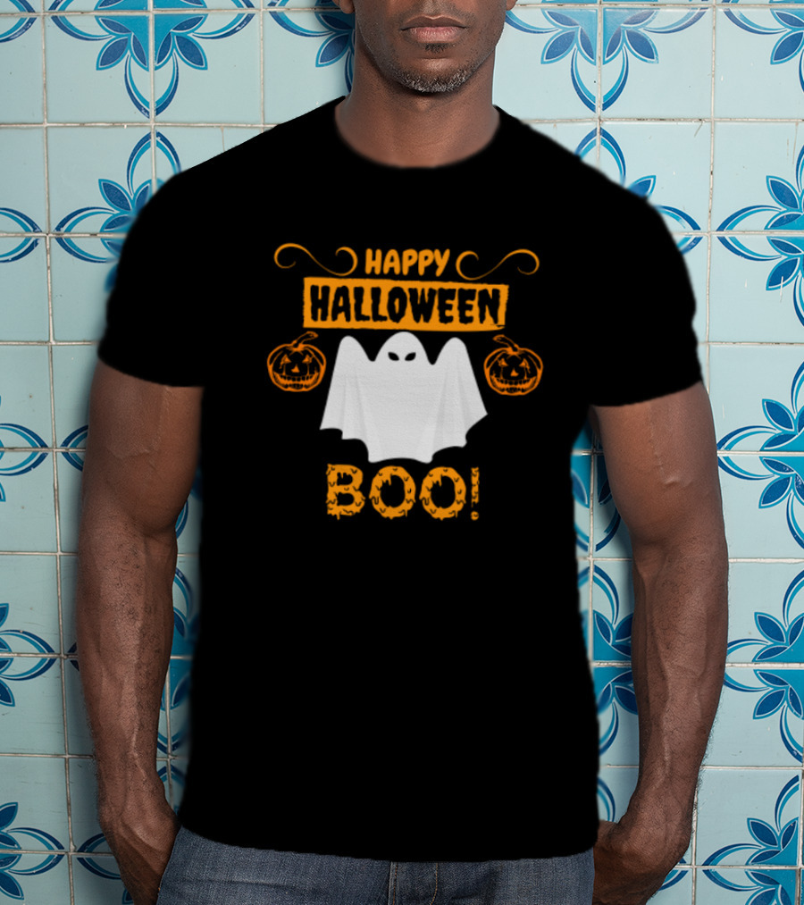 Happy Halloween Boo Ghost And Pumpkins Fun T-Shirt