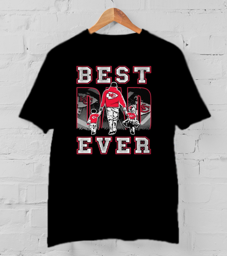 Kansas City Chiefs Best Dad Ever Family Walking Chiefs T-Shirt