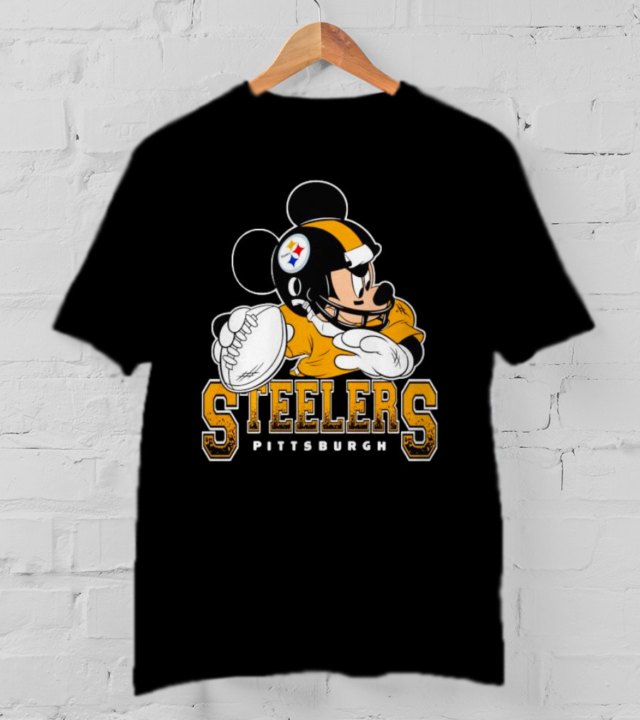 Pittsburgh Steelers Mickey Mouse NFL Football Quarterback T-Shirt