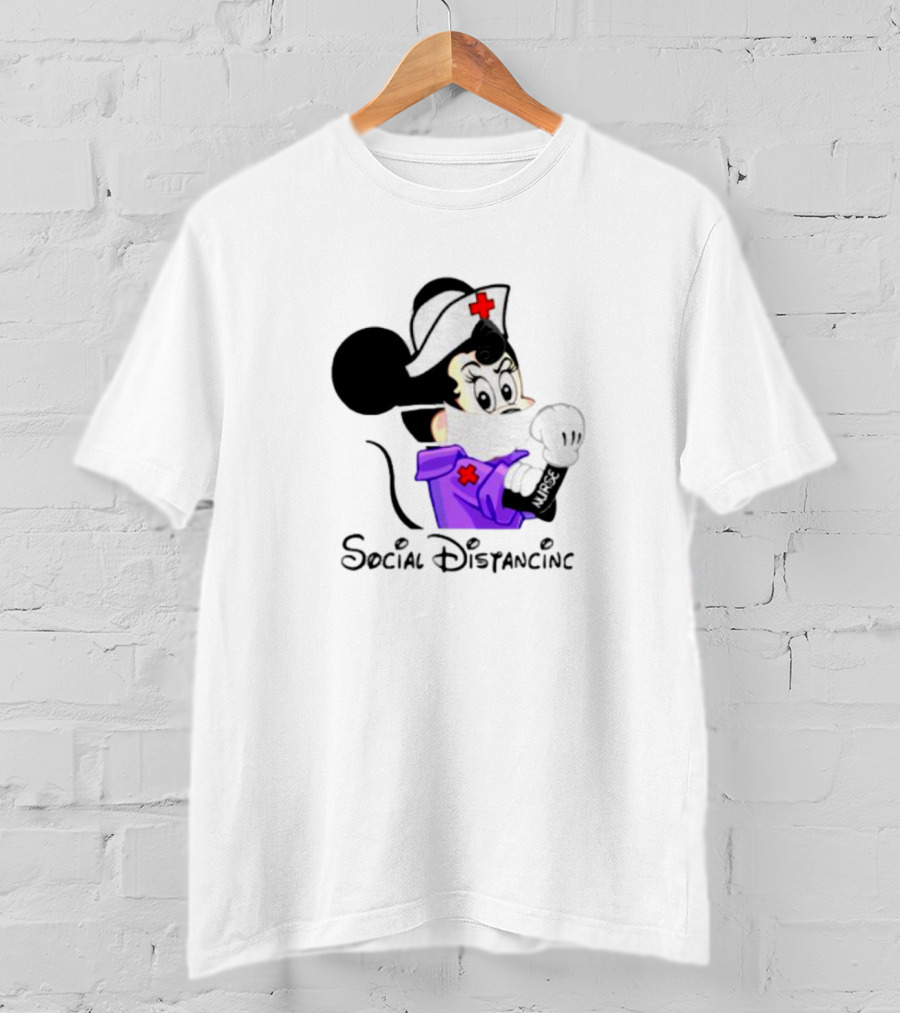 Minnie Mouse Nurse Social Distancing T-Shirt