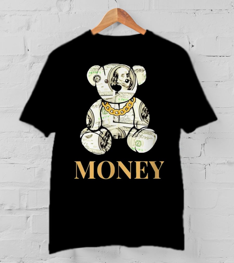 Money Dollar Bear With Gold Chain T-Shirt