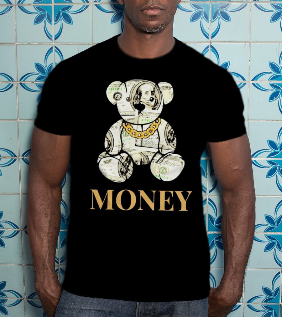 Money Dollar Bear With Gold Chain T-Shirt