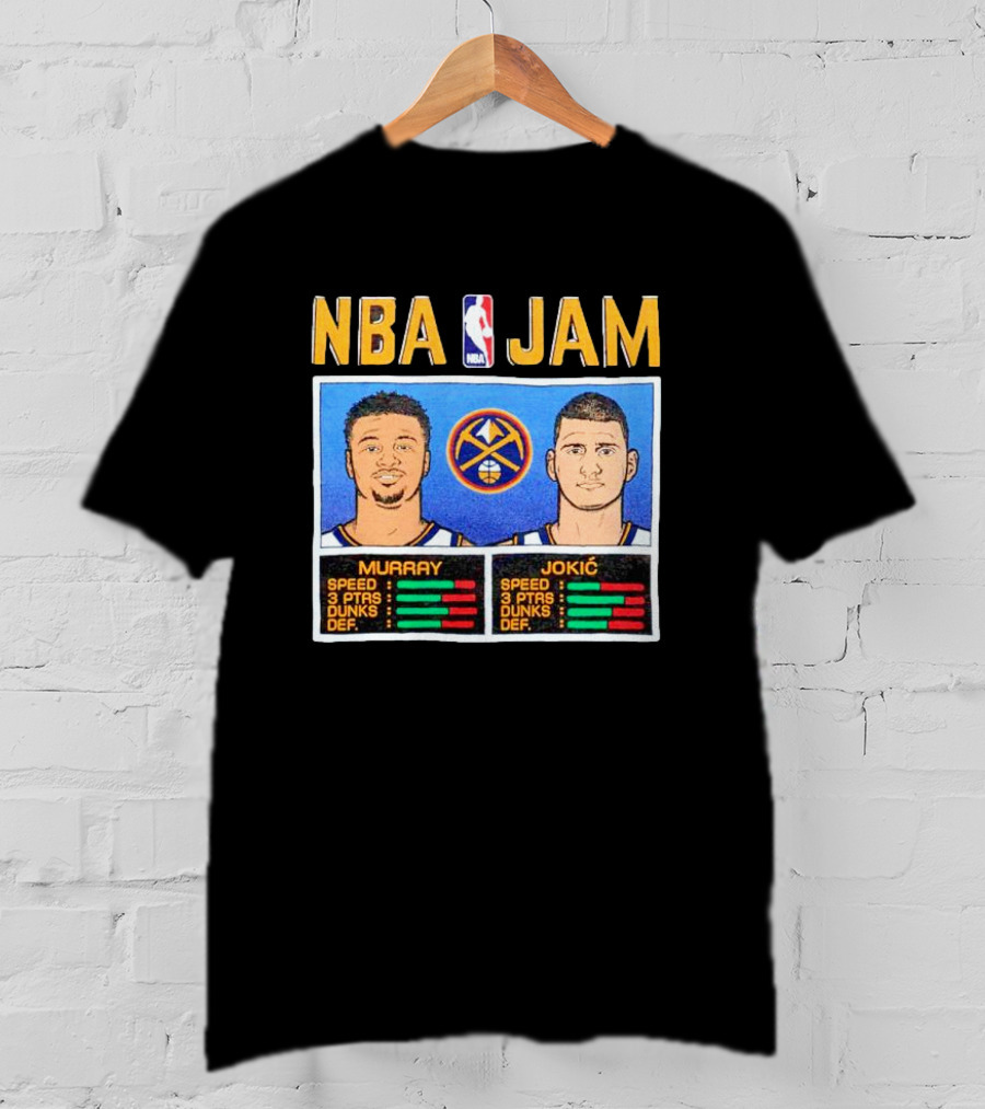 NBA Jam Denver Nuggets Jamal Murray Nikola Jokić Stats T-Shirt