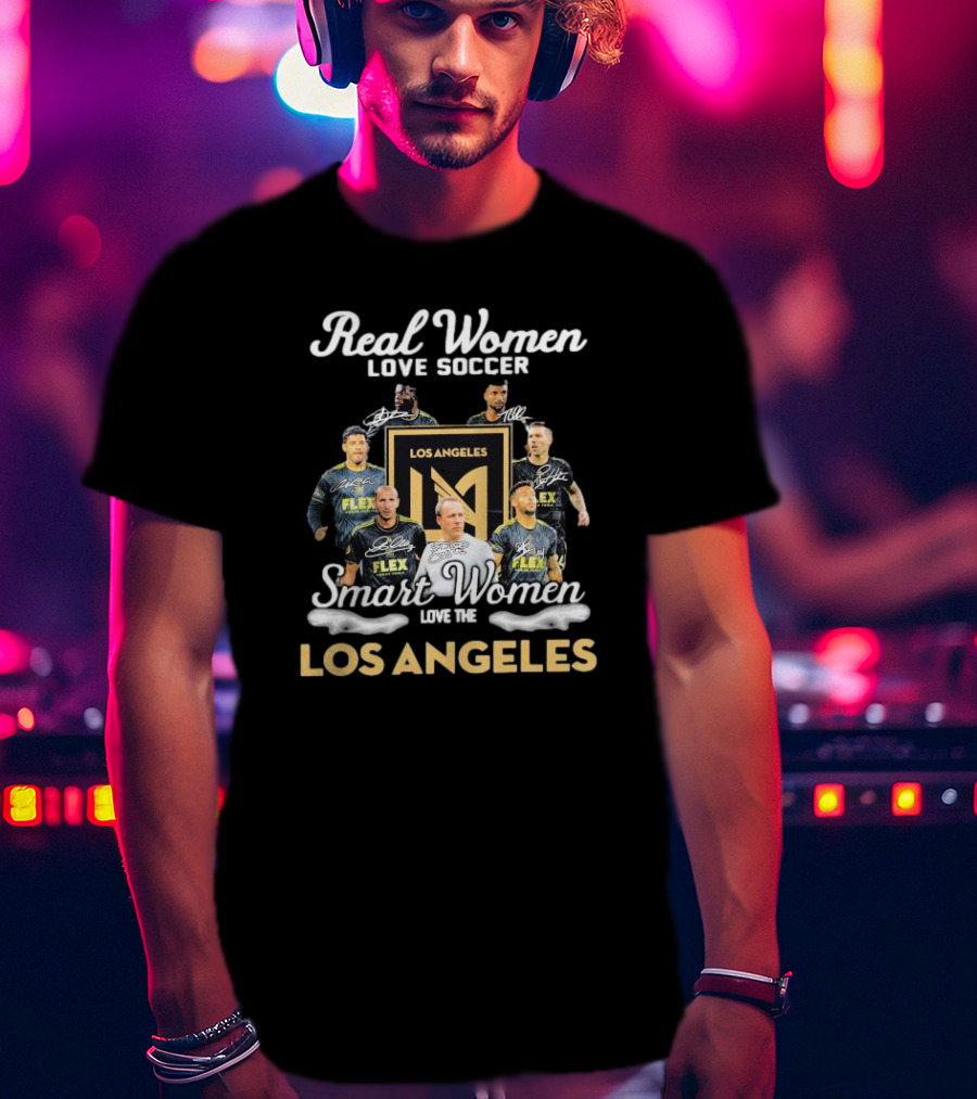 Real Women Love Soccer Smart Women Love The Los Angeles FC Football Team Icons T-Shirt