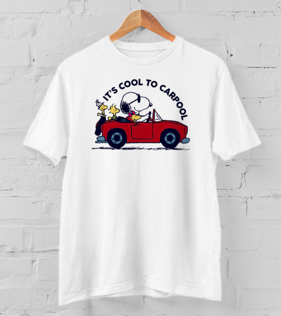 Snoopy And Woodstock Enjoy The Ride It's Cool To Carpool T-Shirt