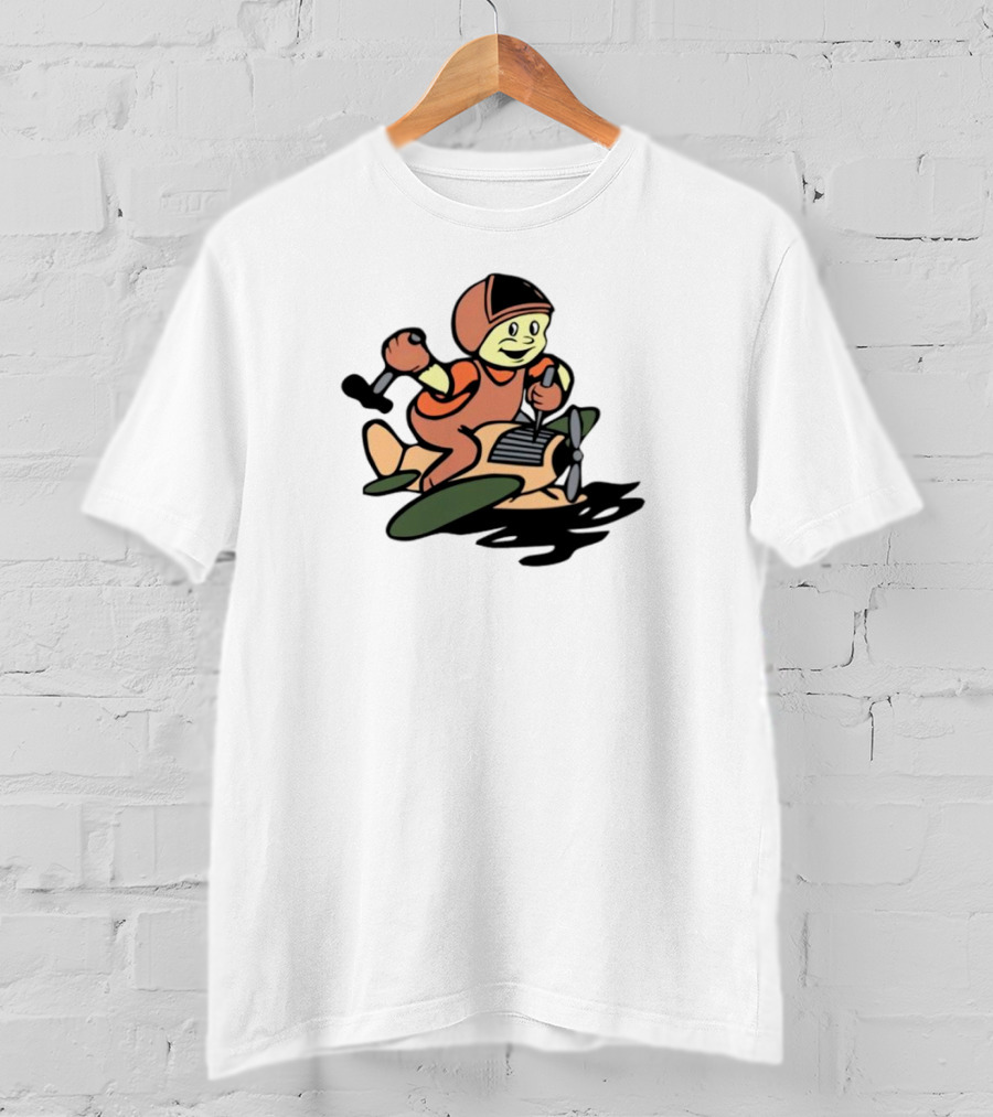 Throw Back Frog Fixonauts Retro Pilot Frog Airplane T-Shirt