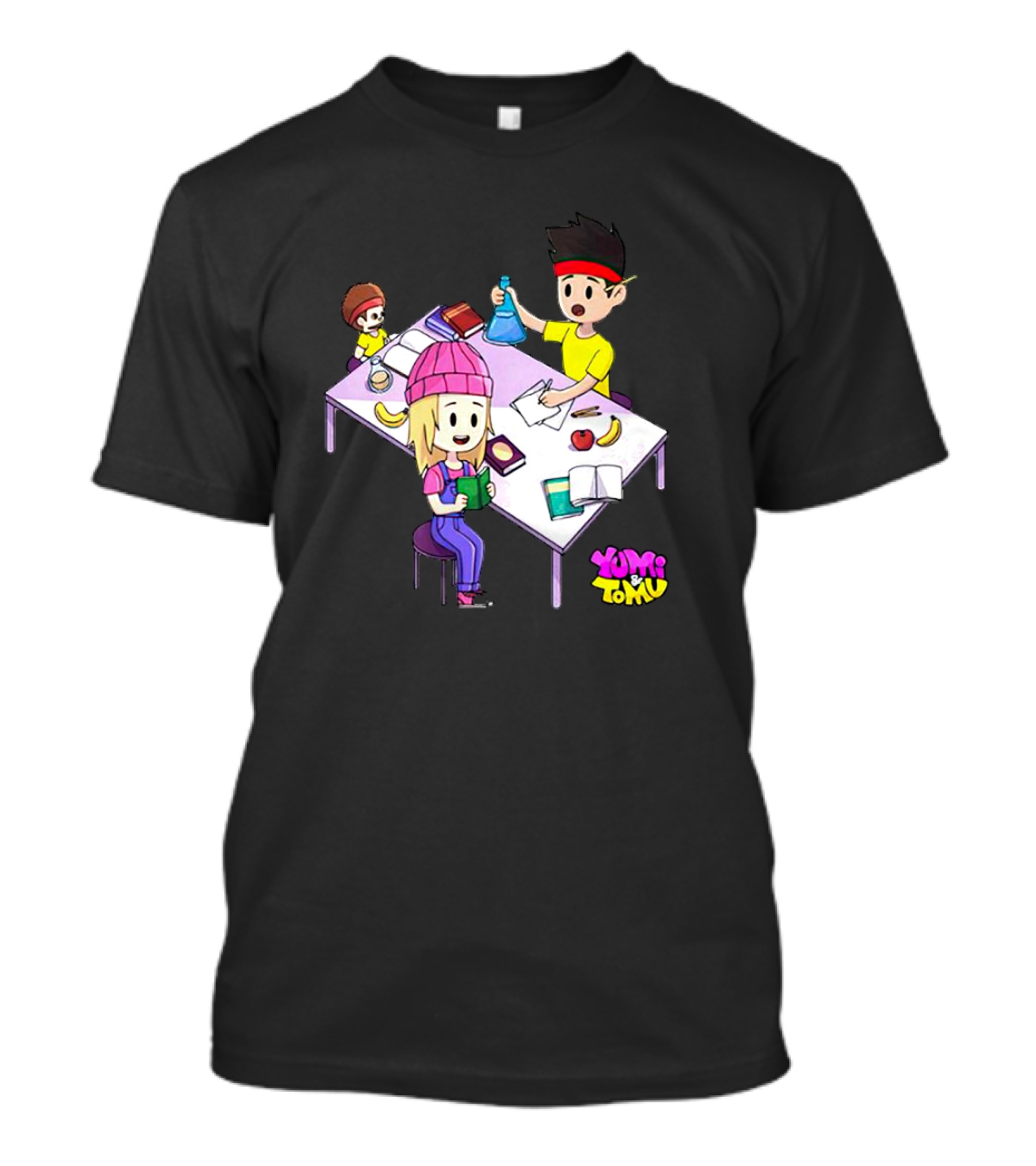 Yumi And Tomu Science And Study Time Cartoon Characters T-Shirt