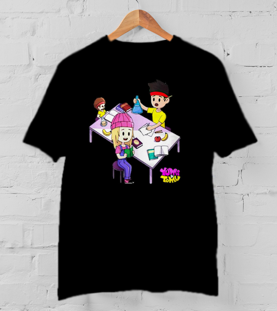 Yumi And Tomu Science And Study Time Cartoon Characters T-Shirt