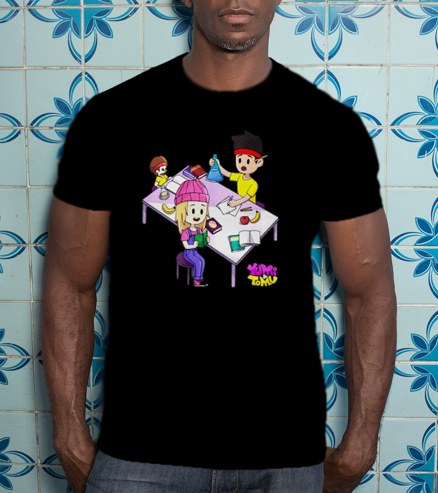 Yumi And Tomu Science And Study Time Cartoon Characters T-Shirt