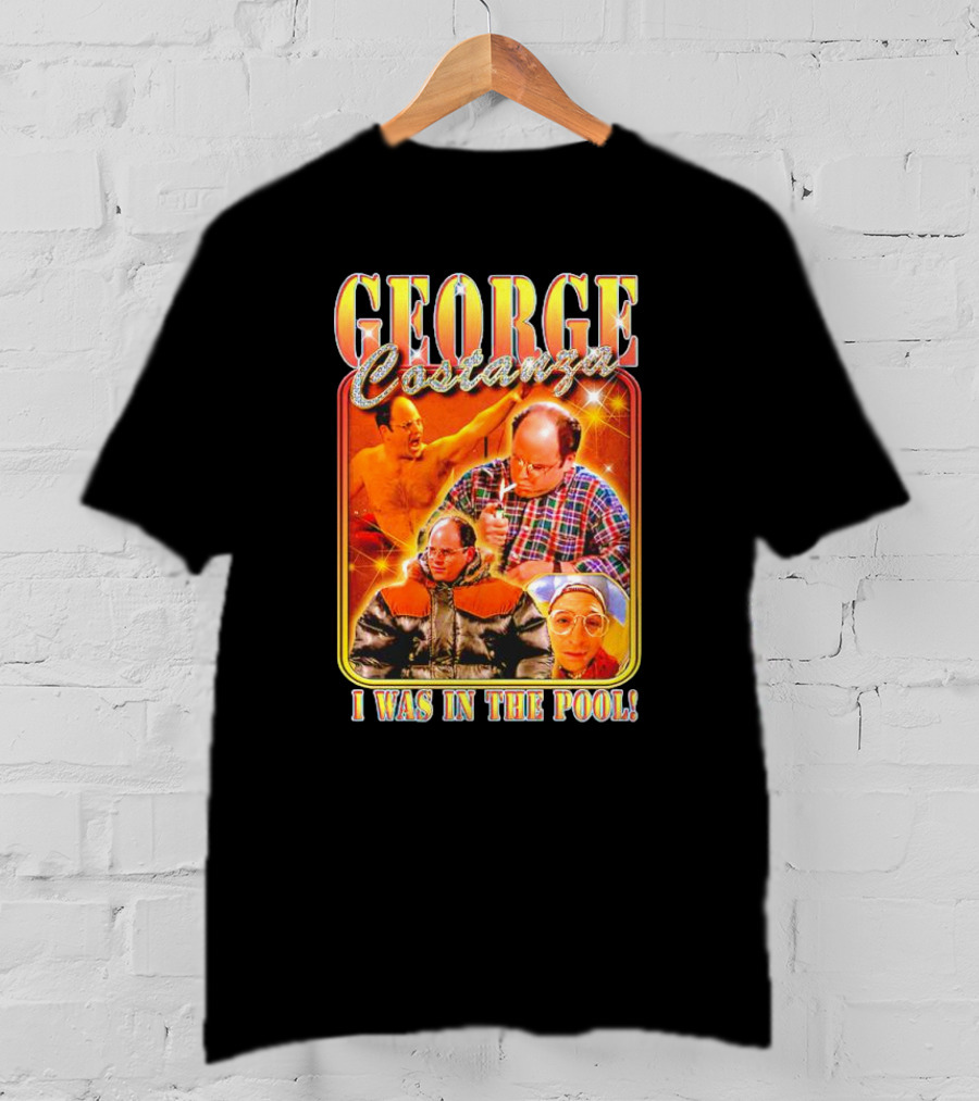 George Costanza I Was In The Pool Vintage Humor Collage T-Shirt