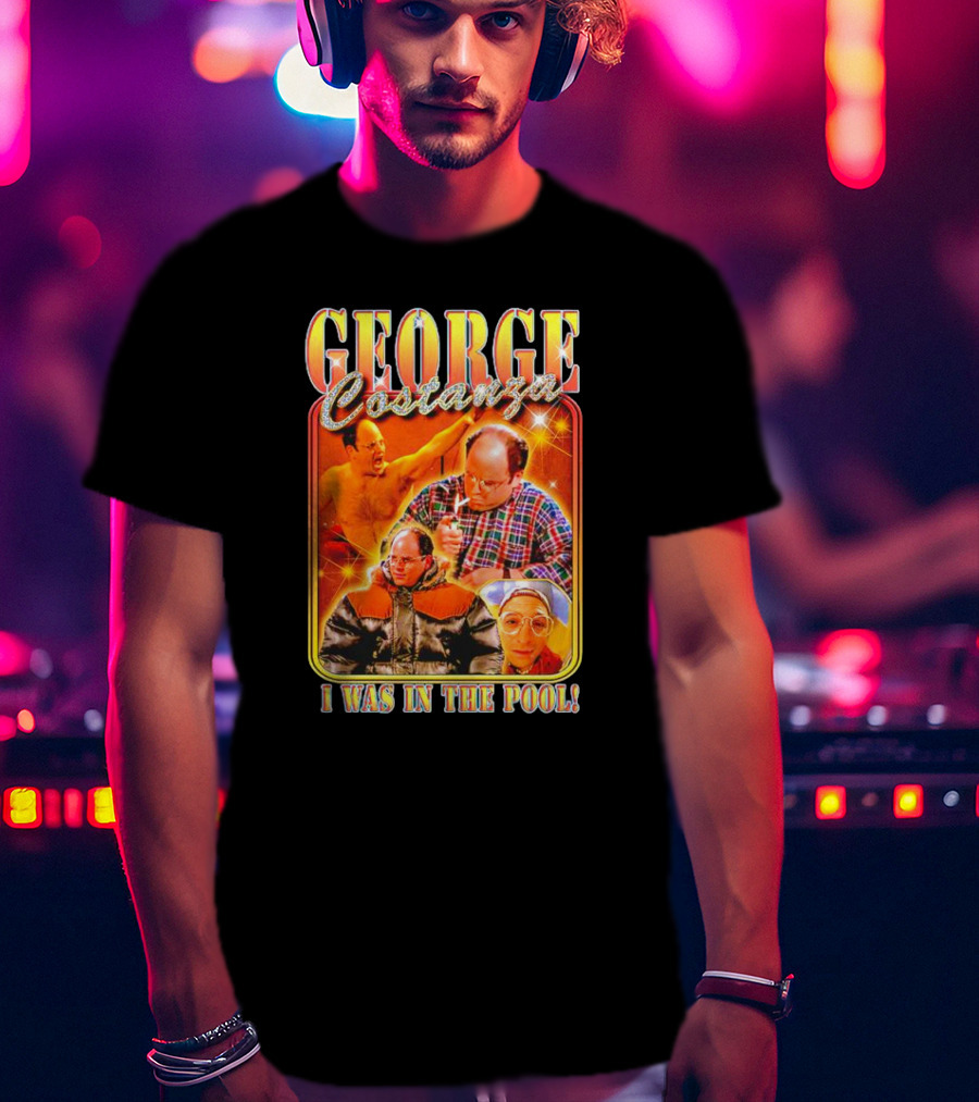 George Costanza I Was In The Pool Vintage Humor Collage T-Shirt