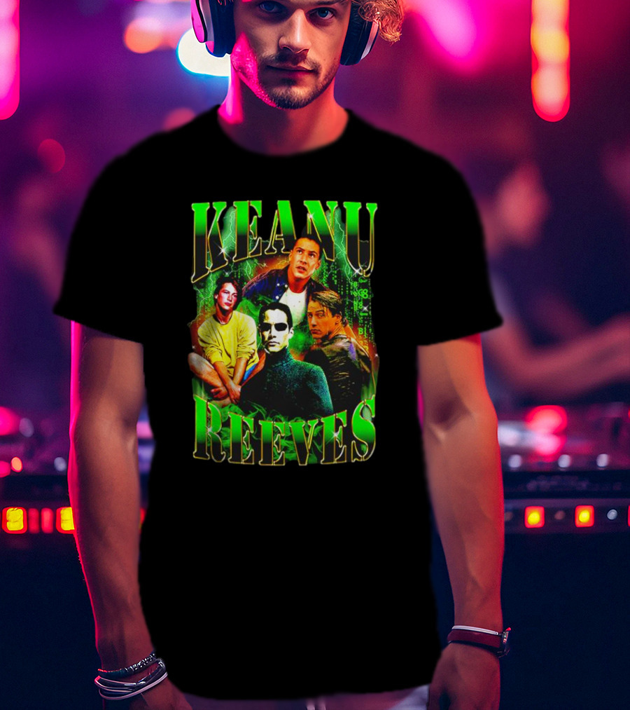 Keanu Reeves Matrix Visual Styles And Characters T-Shirt