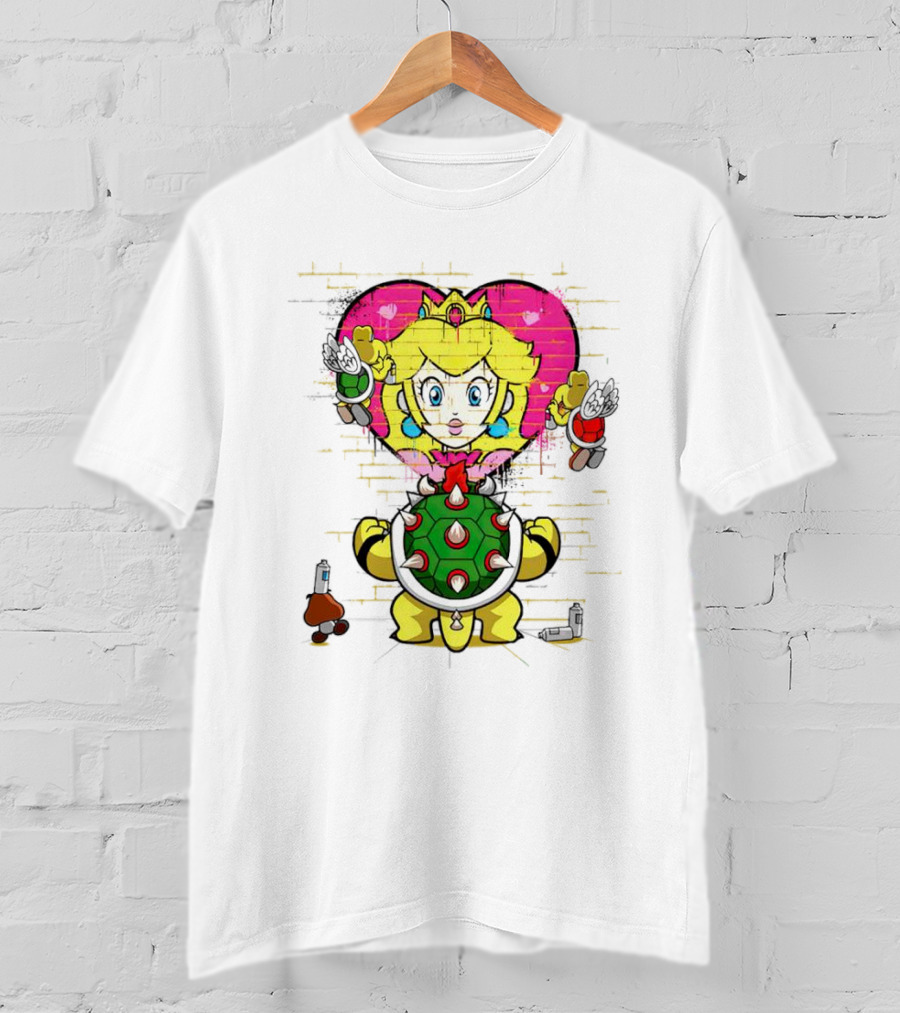 Princess Peach Graffiti Bowser Wall T-Shirt