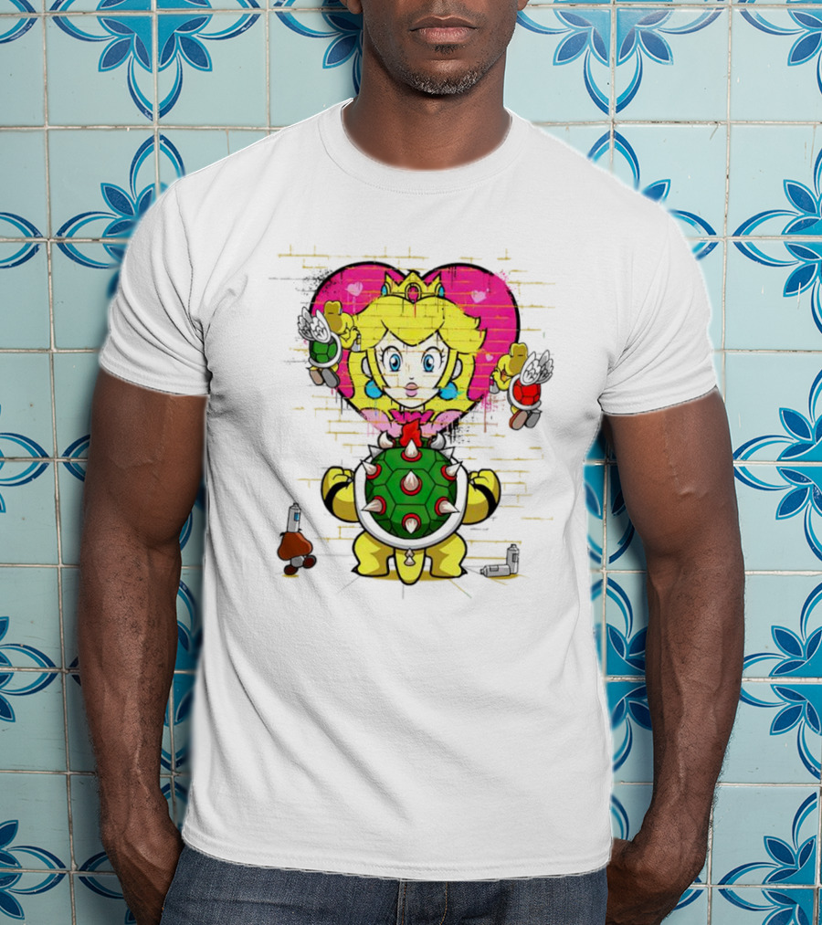 Princess Peach Graffiti Bowser Wall T-Shirt