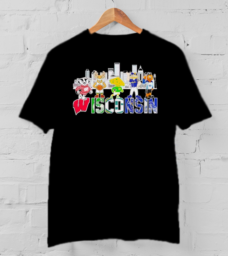 Wisconsin Mascot Skyline City Sports Team All-Stars T-Shirt