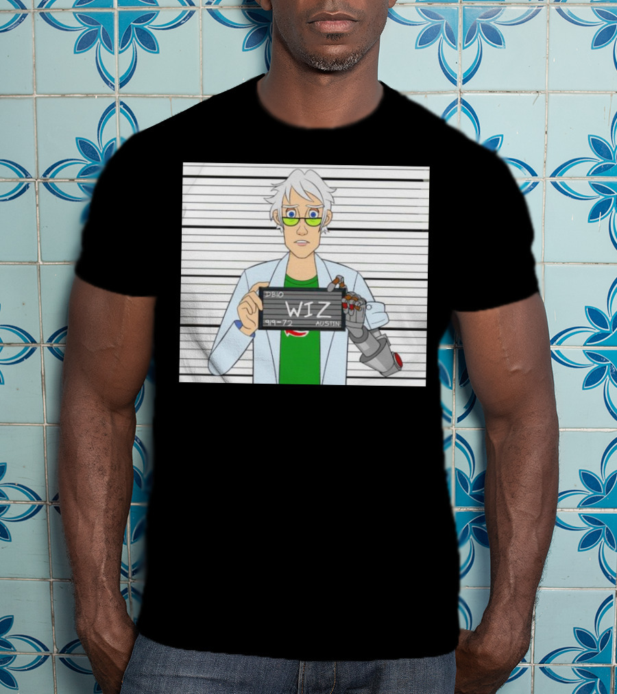 DB10 Wiz 919 72 Austin Scientist Character With Robotic Arm T-Shirt