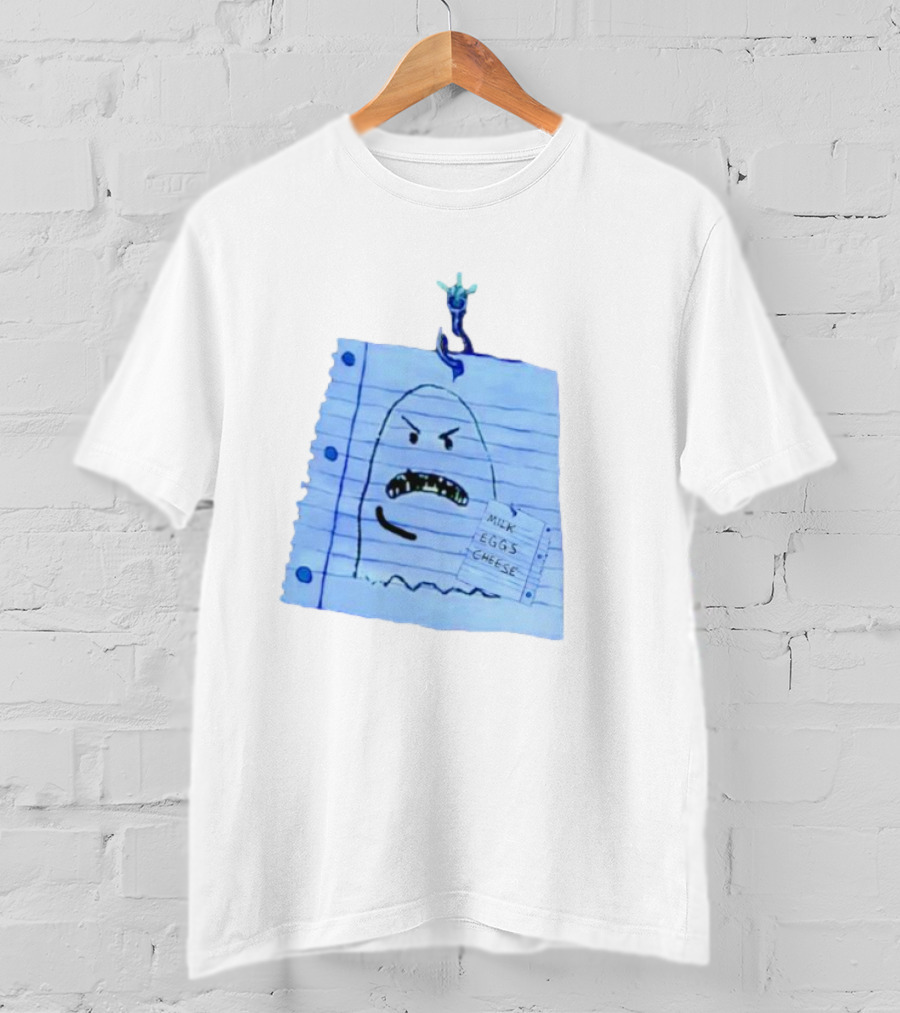 Ghost Holding Milk Eggs Cheese List On Notebook Paper T-Shirt